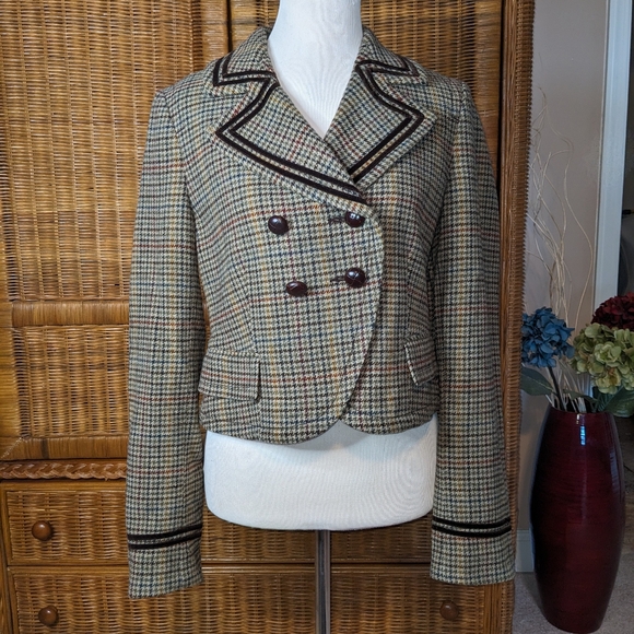 *RARE* VINTAGE RALPH LAUREN | Wool Houndstooth Riding Jacket MEDIUM - Picture 2 of 6